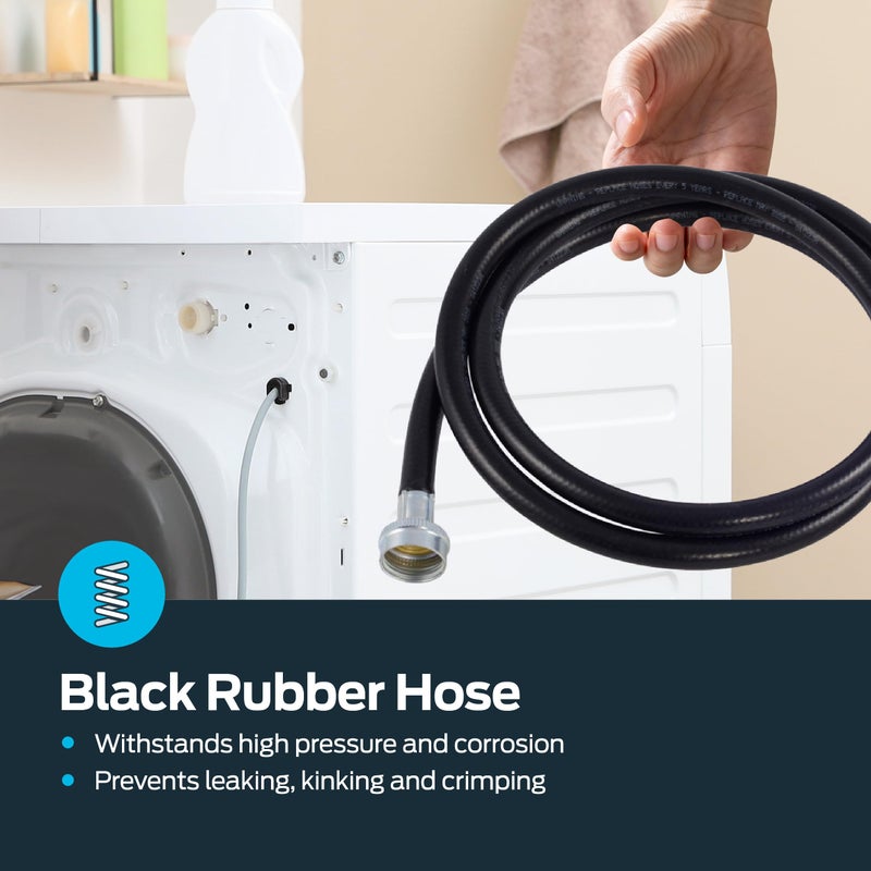 Eastman 5 ft Rubber Washing Machine Hose with Elbow, 3/4 in FHT x 3/4 in FHT, Black, 60333N - Image 4